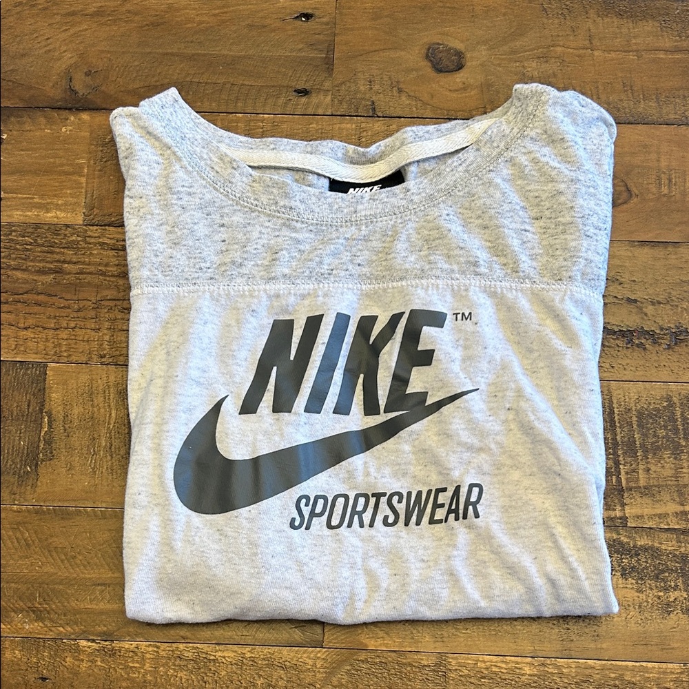 Nike Light Gray Tee with Black Logo